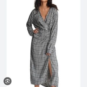 Rag & Bone Amber Dress, Plaid Midi Knotted Dress, size 6